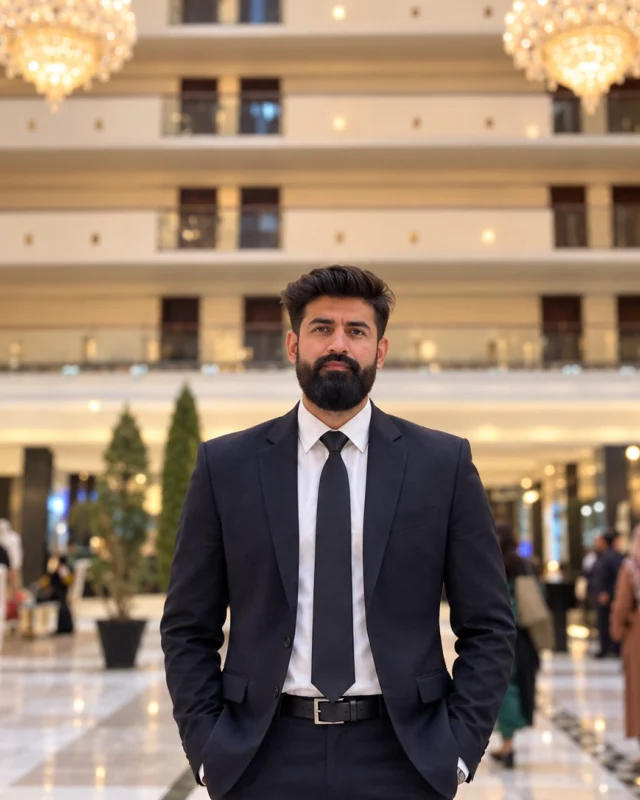 Hafiz Muhammad Talha in a dark suit and tie