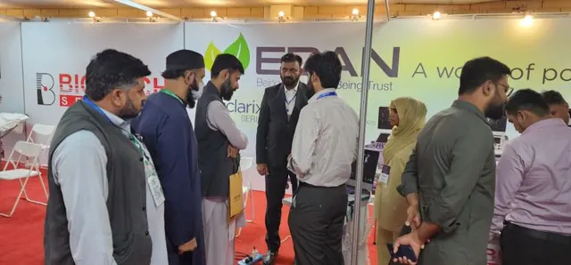 Visitors at the EDAN stand