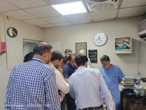 The demonstration at the Punjab Institute of Cardiology